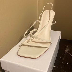 BRAND NEW Ivory Ankle Strap Heels by Meshki (style: Brandy)